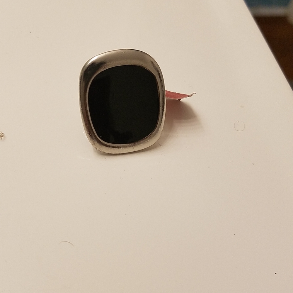 Black and silver ring